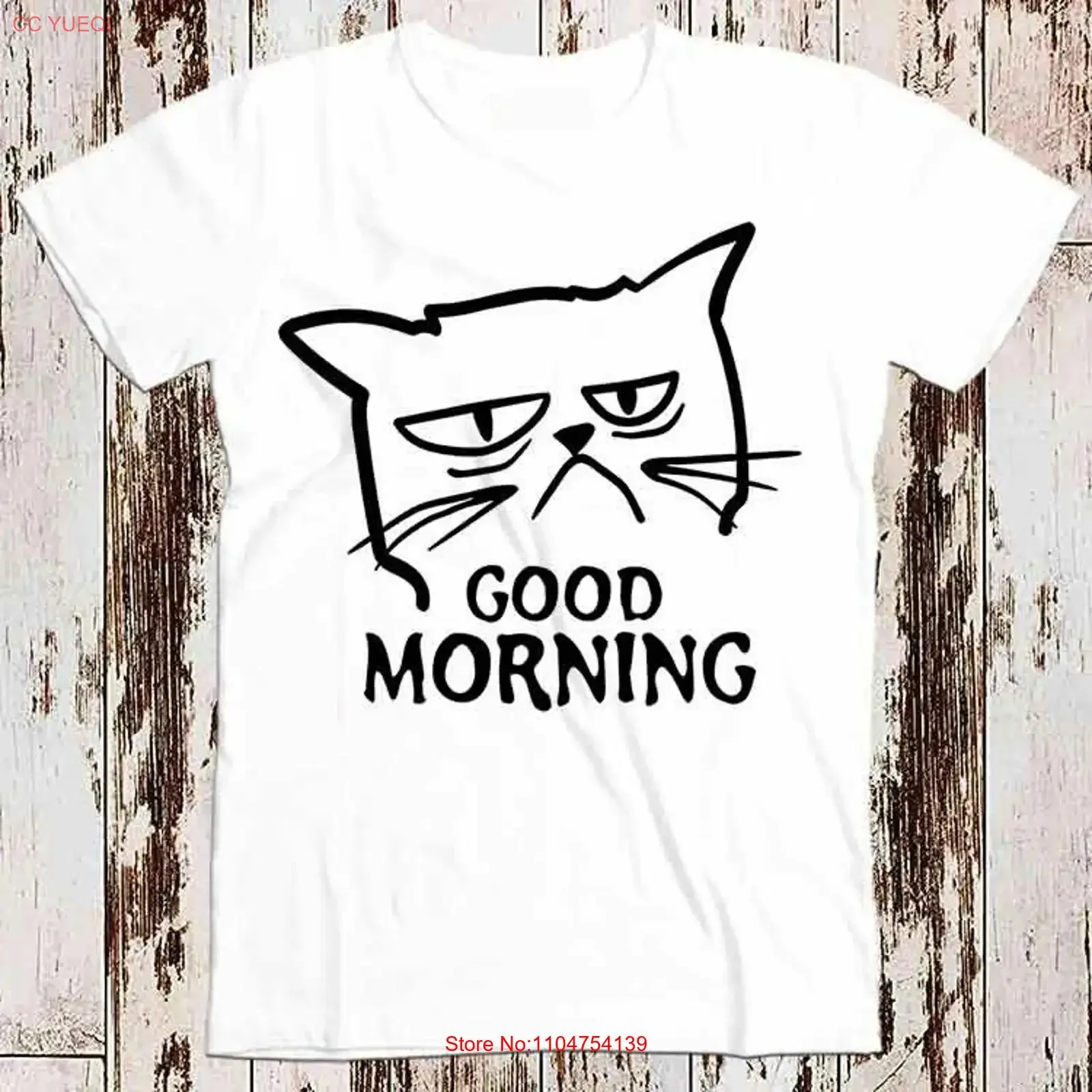 Unimpressed Cat Good Morning Kitten Meow Pet T Shirt 8662 vintage Washed streetwear designer clothes Stretched Casual Slightly