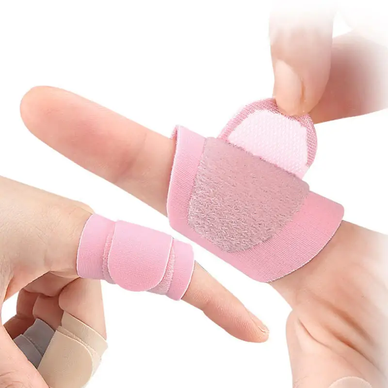 5-Pack Adjustable Finger Support Sleeves - Medical Grade Velcro Straps for Arthritis &Injury Recovery, Reusable Joint Protection