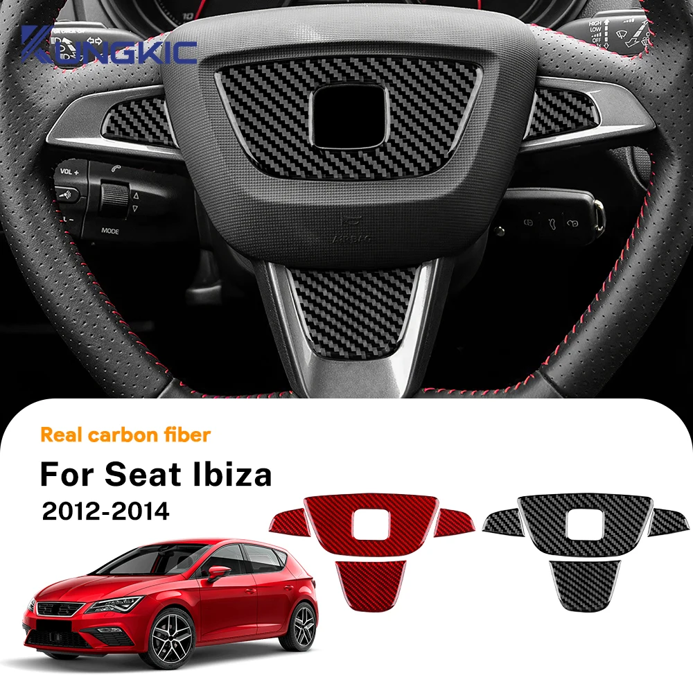 

Настоящее мягкое углеродное волокно для Seat Ibiza 6j 2012 2013 2014 LHD RHD рулевое колесо автомобиля центральная нижняя декоративная рамка отделка наклейка