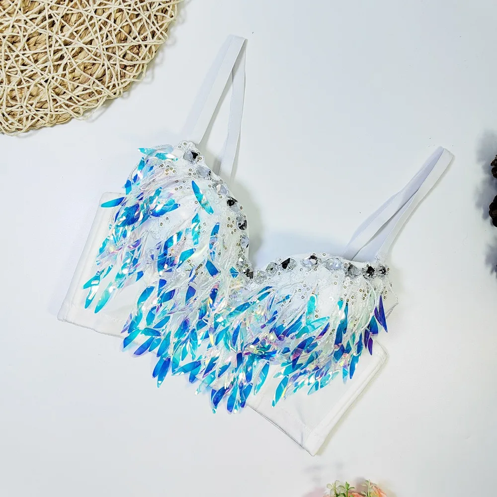 

Blue Crop Tops Luxury Wedding Party Club Beach Women Tank Top 2025 Summer New Y2K Sweet Cute Sexy Corset Bustier Streetwear