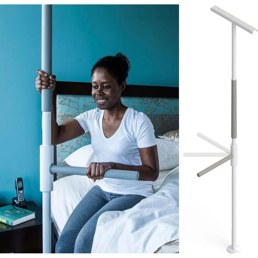 

Wall-to-Ceiling Grab Bar (8 Feet) with Adjustable Handle, Safe Transfer Pole, No Drilling Needed for Whole Home Safety