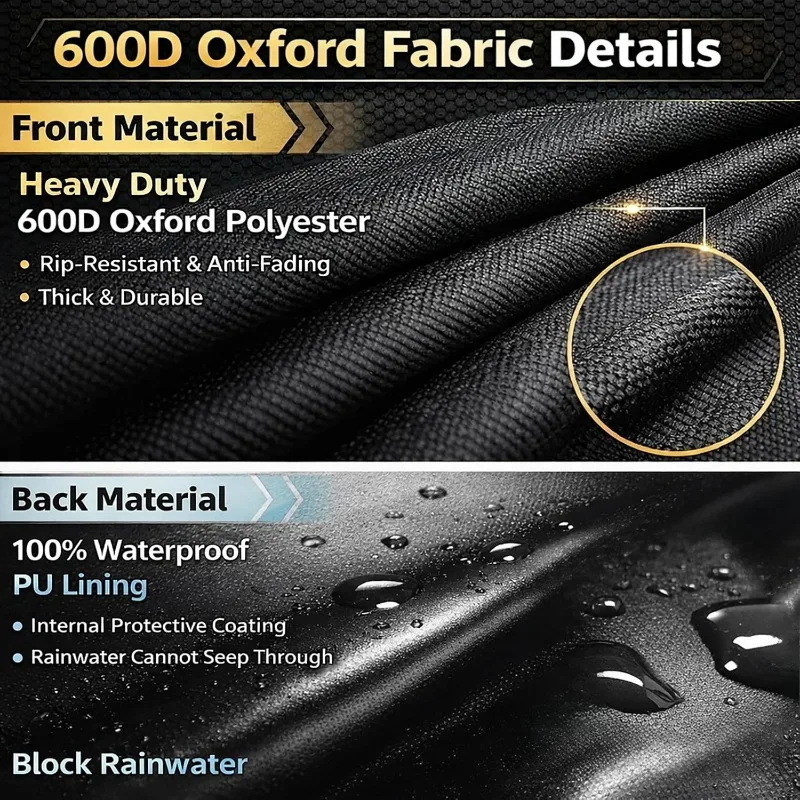 600D Waterproof Cover for Big Green Egg Kamado Joe – Heavy Duty Ceramic Grill Cover, Weather Resistant BBQ, Anti-Fade view 3