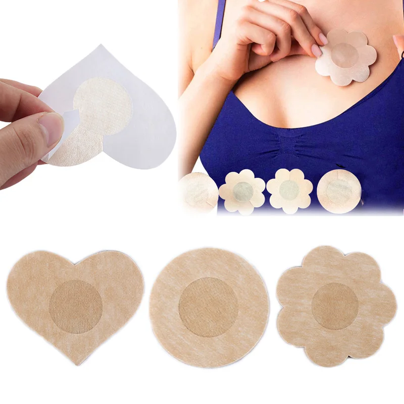 10 Pcs Women Invisible Stickers For Nipples Covers Lift Tape Overlays On Bra Sexy Heart Nipple Stickers Intimates Accessories