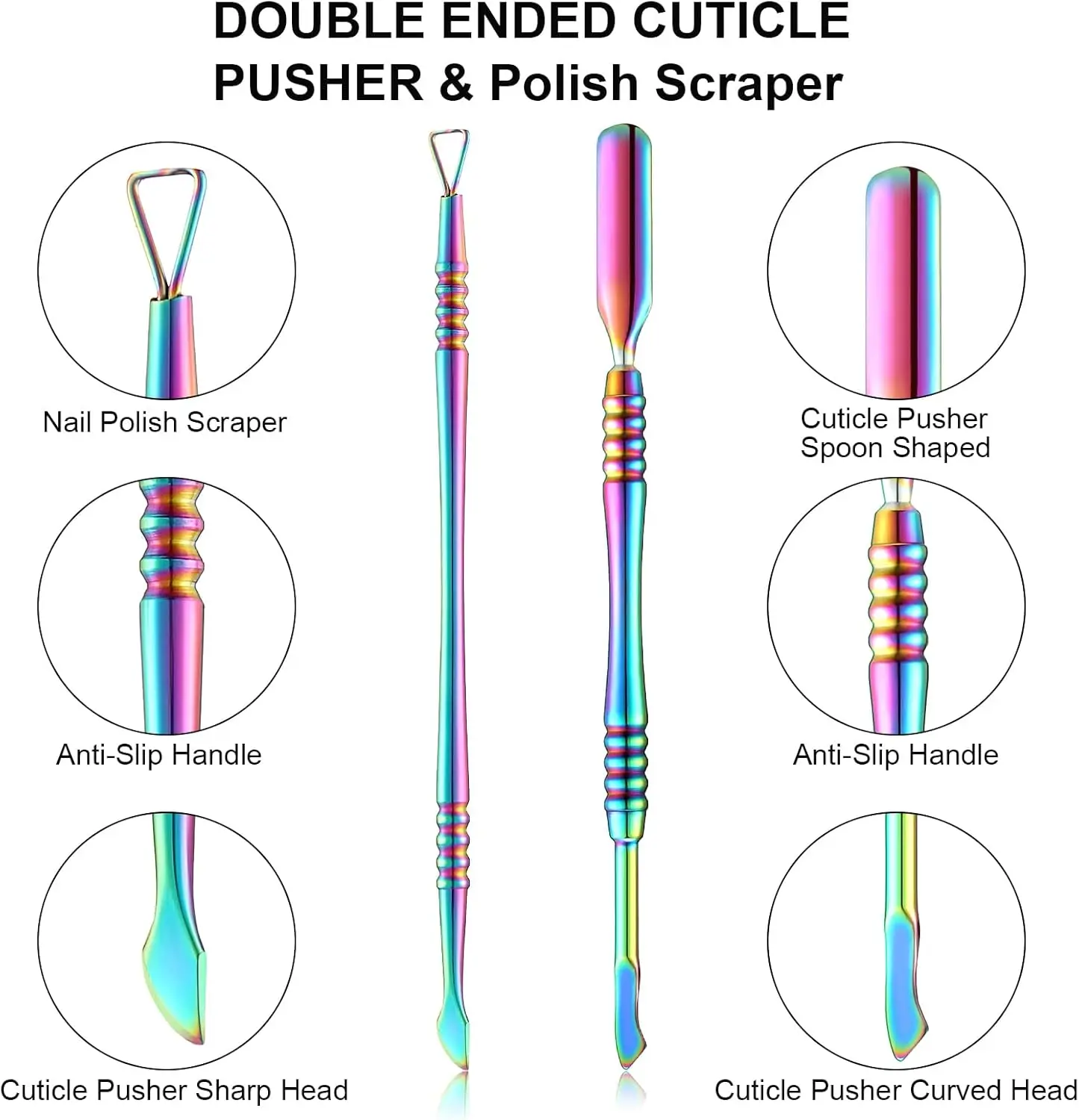 Zestaw do manicure i pedicure ze stali nierdzewnej: 4 szt. profesjonalne obcinaczki do paznokci, trymer do skórek, cążki, przecinak, popychacz do skórek.