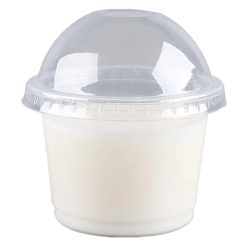 20pcs 250ml Disposable Salad Cup Transparent Plastic Dessert Bowl Container Ice Cream Desserts Bowls Plastic Cups With Lids