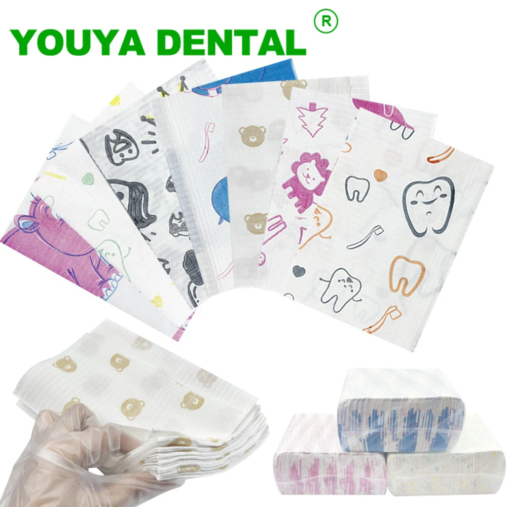 

125pcs/bag Disposable Dental Bibs Waterproof Tattoo Clean Pad Tattoo Bibs Table Covers Clean Pad Dentistry Napkins Dentist Tools