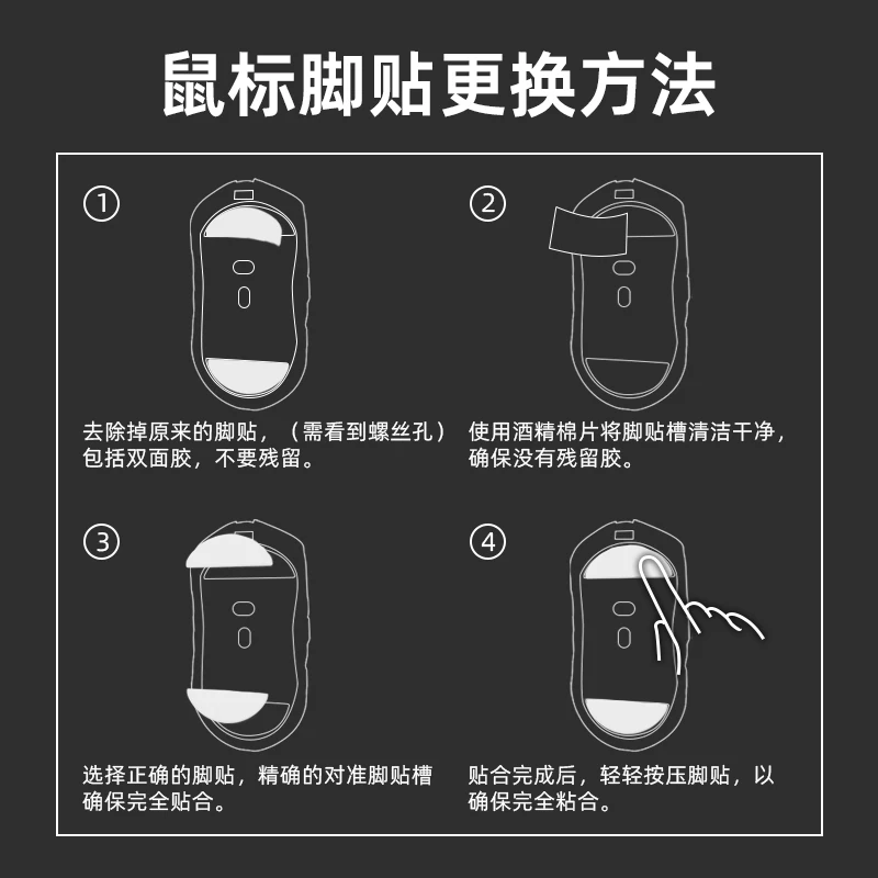 Wanling Wlmouse Mouse  all series foot stickers glass foot skates Anti slip sticker for Beast Max Sword X Strider