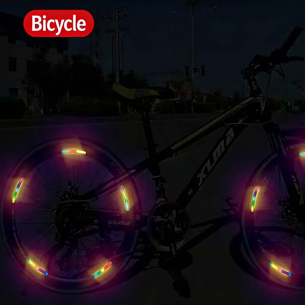 20pcs Universal Car Stickers Auto Moto Decor Car Motorcycle Bike Wheel Reflective Strips Hub Stickers Night Driving Wheel