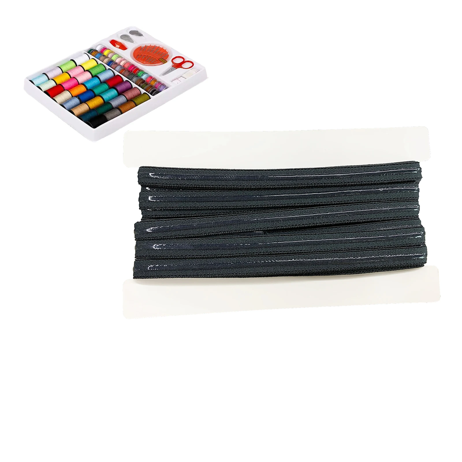 

5/8'' Multi Colors Stretchy Silicone Elastic Tape with Sewing Thread Kit for Garment Accessory 5 Yards per Roll