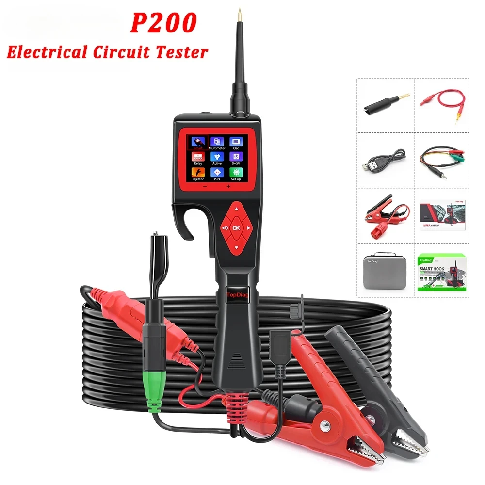

P100 P200 Power Probe Automotive Electric Circuit Tester 9V-30V Battery Relay Injector Activating Vehicle Diagnostic Tool Kit