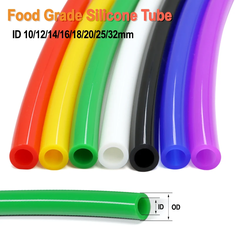 1/3m Lebensmittelechter Silikonschlauch Durchmesser 10 12 14 16 18 20 25 32mm Flexibler Gummischlauch für Gartenbewässerung, Aquarium, Teichpumpe