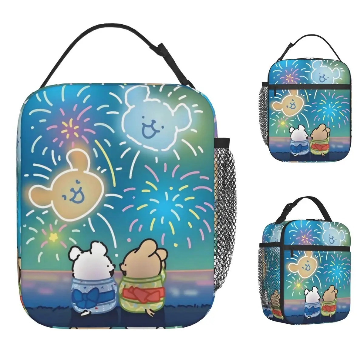 Line Dogs Lunch Bag Portable Lunch Box Child Picnic Designer Cooler Bag Aesthetic Oxford Thermal Lunch Bags