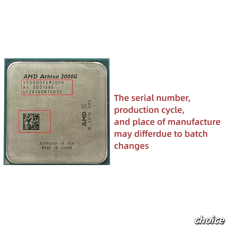 Процессор AMD Athlon 3000G, двухъядерный процессор AM4 с разъемом 35 Вт, 3,5 ГГц