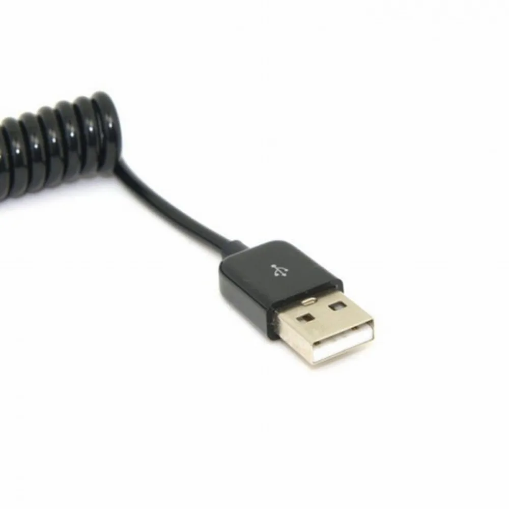 Cable en espiral con resorte de USB-C, Cable de datos macho tipo C A macho estándar USB 3,1 A, para tableta y teléfono móvil, USB-C 2,0