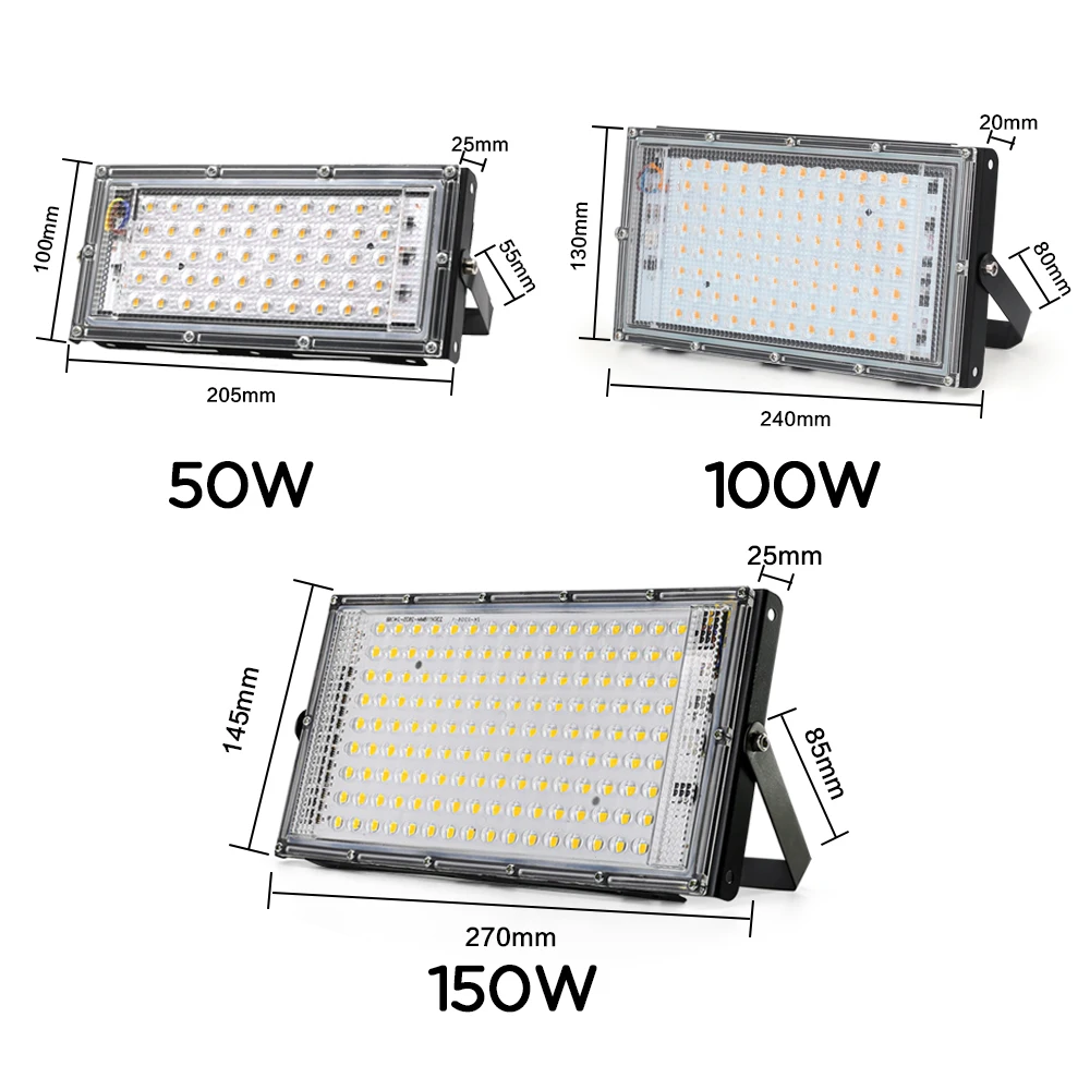 100W 150W Led Flood Light Waterproof IP65 AC 220V 230V 240V Reflector Led Floodlight Outdoor Lighting Spotlight LED Street Lamp