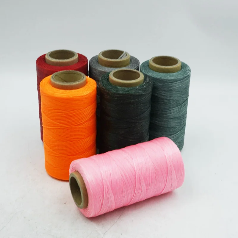 Flat Waxed Leather Thread Polyester 150D/0.8mm 50Meters, All Purpose Hand Sewing