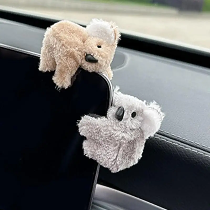 Decorazioni per interni auto Koala Peluche Koala carino Decorazione per schermo di controllo dello specchietto retrovisore automatico Visiera parasole Clip per carta Accessorio per auto