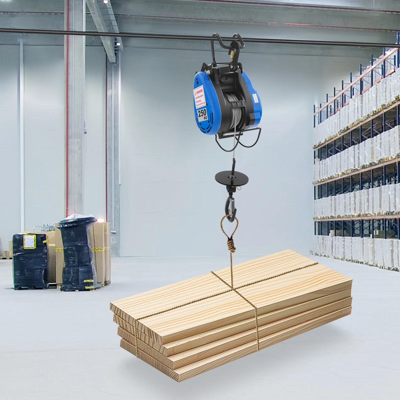 

250KG 30M Double Hole Electric Hoist Electric Winch with Wireless Remote Suspension Portable Crane for Warehouses Logistics