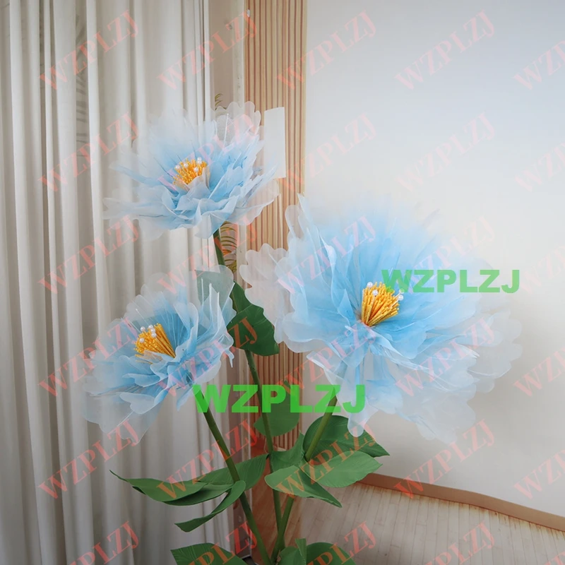 3PCS flower heads Props Road Lead Silk Flowers Artificial Flower Game Playground Party Decoration Stage Layout Window Display