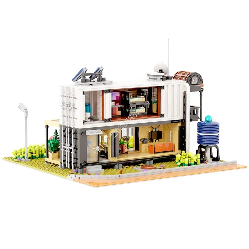 2480PCS Container Huis Modulair MOC Creatief street view Model Bouwsteen Architectuur DIY Onderwijs Assemblagemodel Speelgoed Cadeau