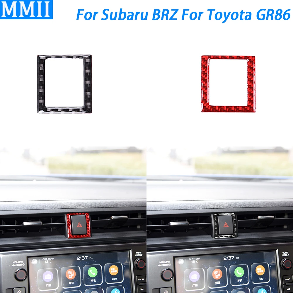 

For Subaru BRZ For Toyota GR86 2022 2023 Carbon Fiber Warning Light Switch Panel Car Interior Decoration Accessories Sticker