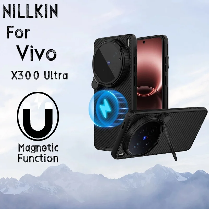 

Nillkin For VIVO X300 Ultra 5G Case Magnetic Camshield Prop Adapt Lens magsafe Camera with Stand Protection 360 Back Cover