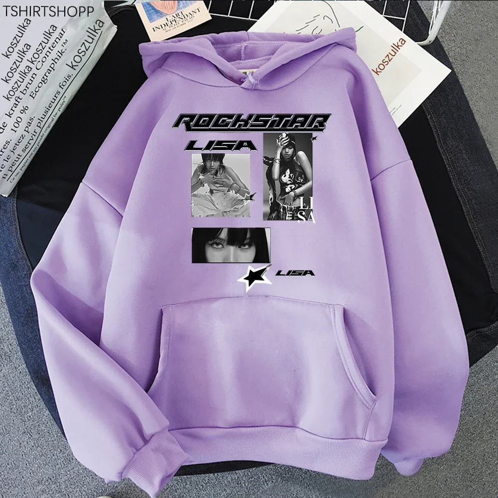 ليزا روكستار هوديي مادة صديقة للبيئة أنثى المعبود موضة ريترو للجنسين البلوز الخريف الشتاء خمر كوريا أنيمي هوديي #5