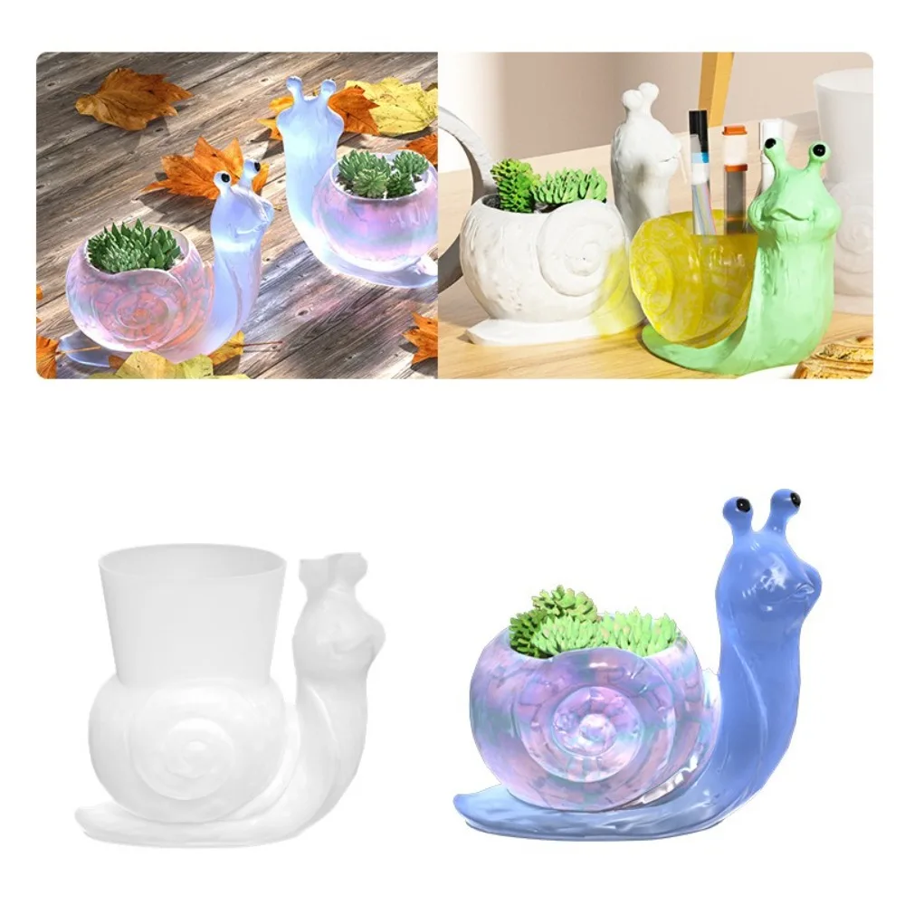 

Geometric Design Snail Flower Pot Mold Animal Shape Silicone DIY Concrete Mold Non-Stick Epoxy Clay Mold Plant Flower Pot