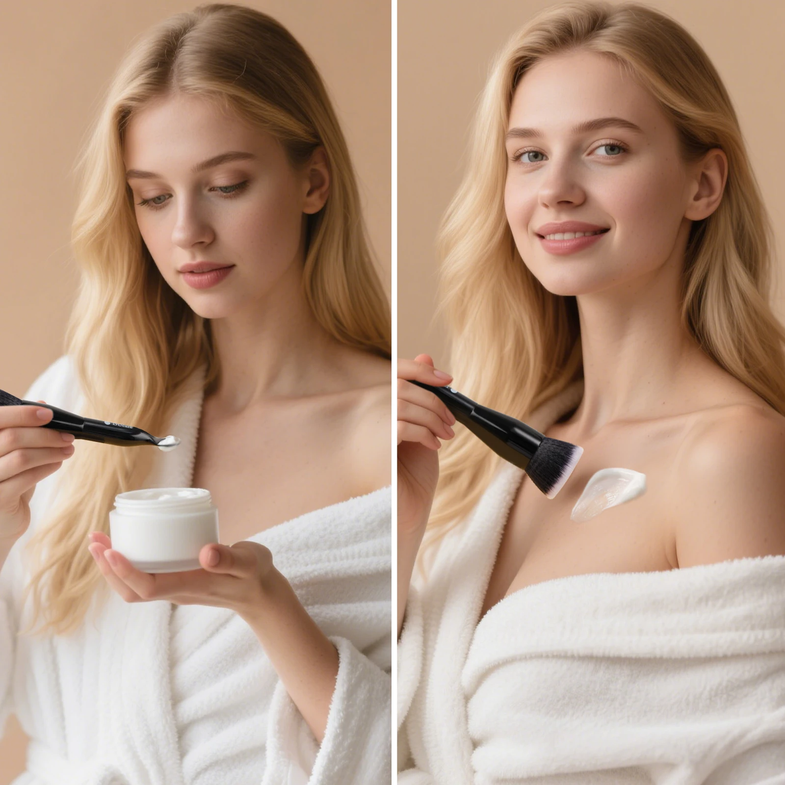 Ducare conjunto de pincel plano para base e espátula de maquiagem, pincéis líquidos, espátula, pincel facial e corporal para mistura de creme, ferramenta de pincel de maquiagem