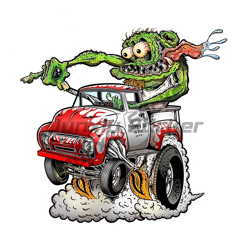 Rat Fink Hot Rod Premium Quality Car Sticker Car Window Motocross Racing Laptop Helmet Trunk Wall Vinyl Decal