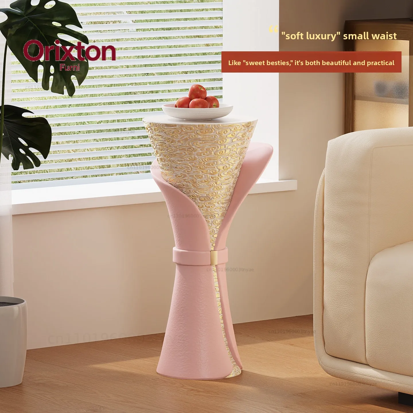 Small waist edge a few auspicious cloud pattern art light luxury design bedside table living room bedroom small side table
