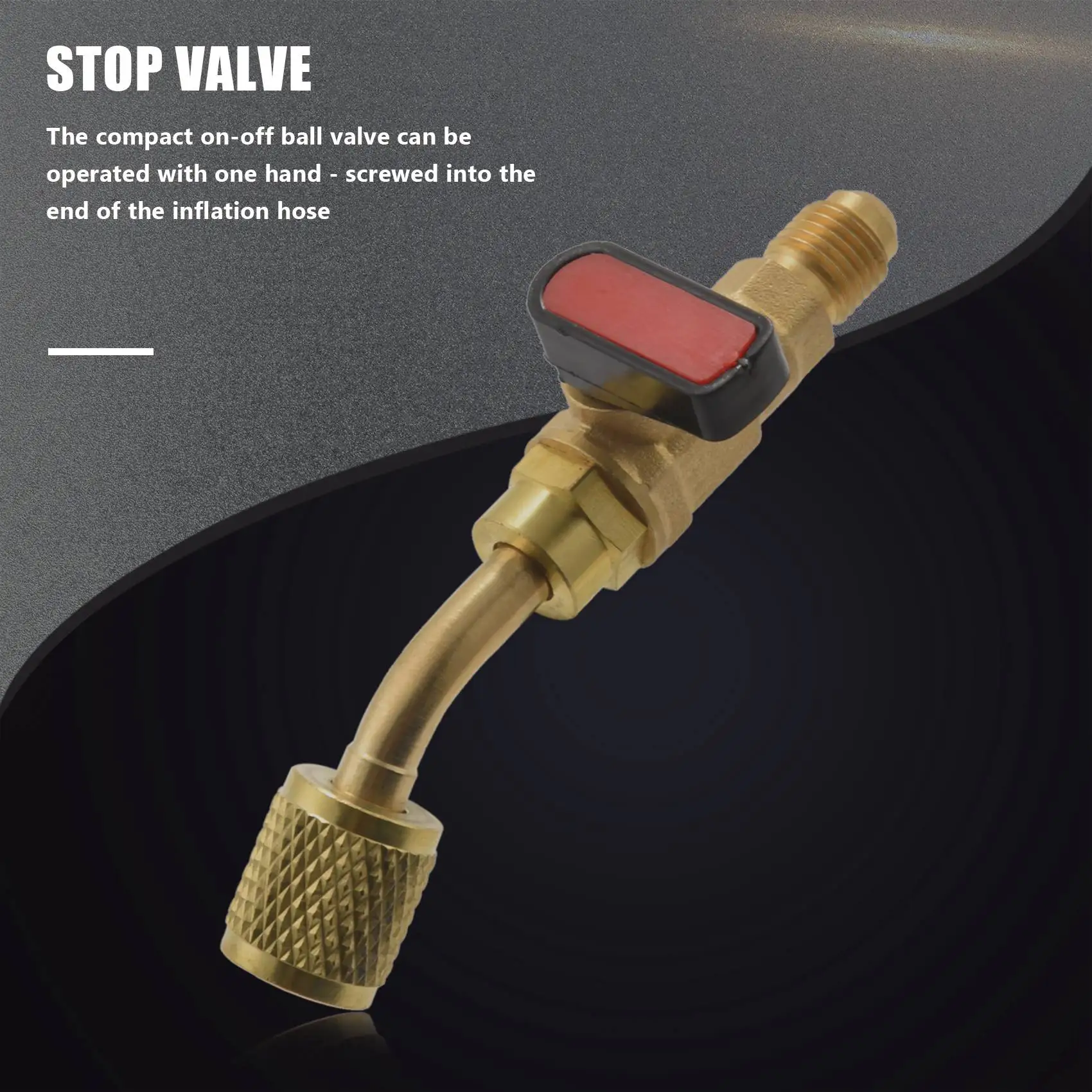 A36T-Angled Compact Ball Valve 1/4 Inch SAE, Air Conditioning Refrigerant R410A R134A Shut Valve,3PCS R410A R134A Shut Valves