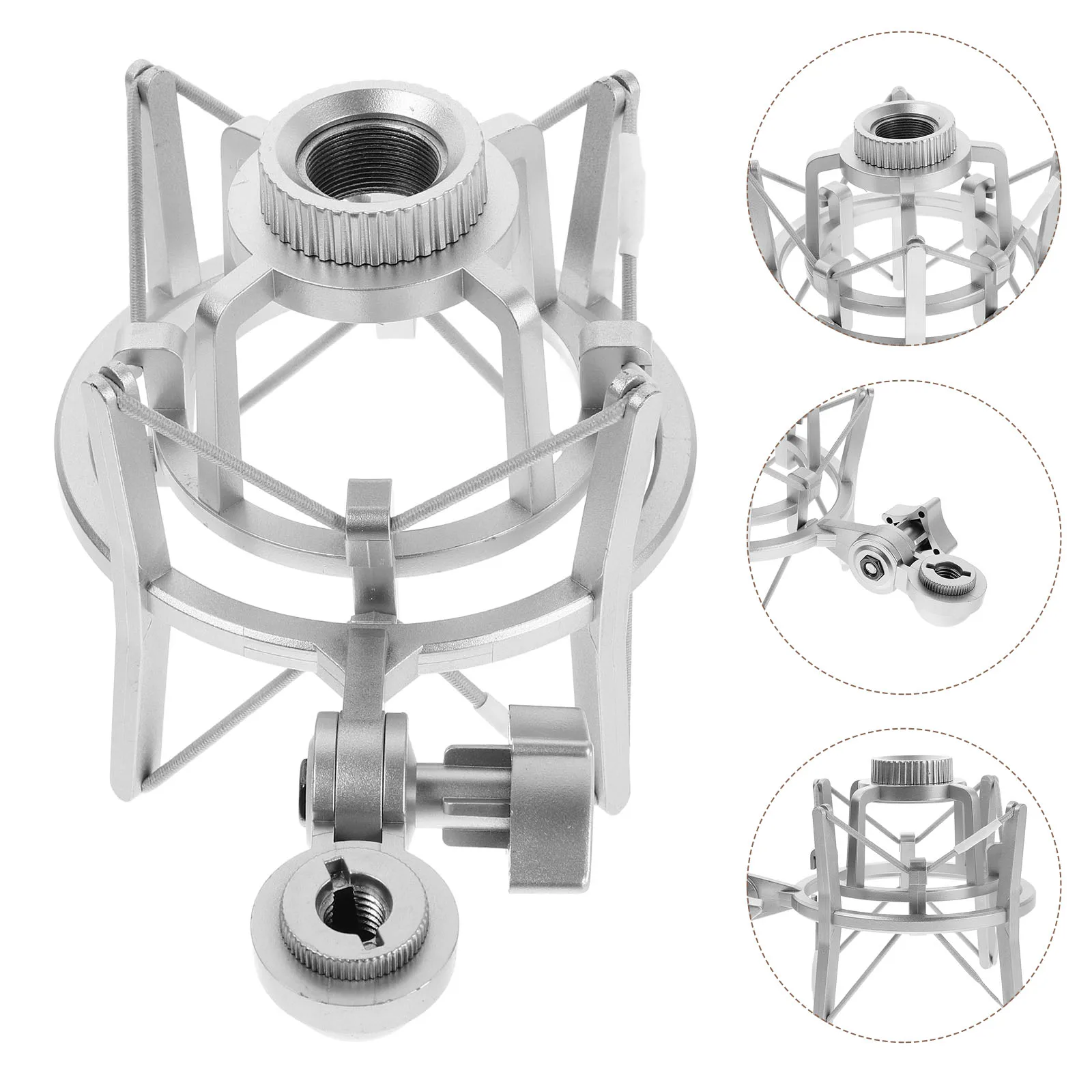 

Plastic Microphone Shock Mount Stand Shockproof Design for Condenser Mic Wired Recording Mic Holder Adapter