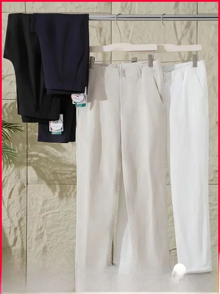 

Commuter Series! Selentia Lyocell Linen Blend! Spring Summer Men's Skin-friendly Straight Leg Casual Trousers Trendy