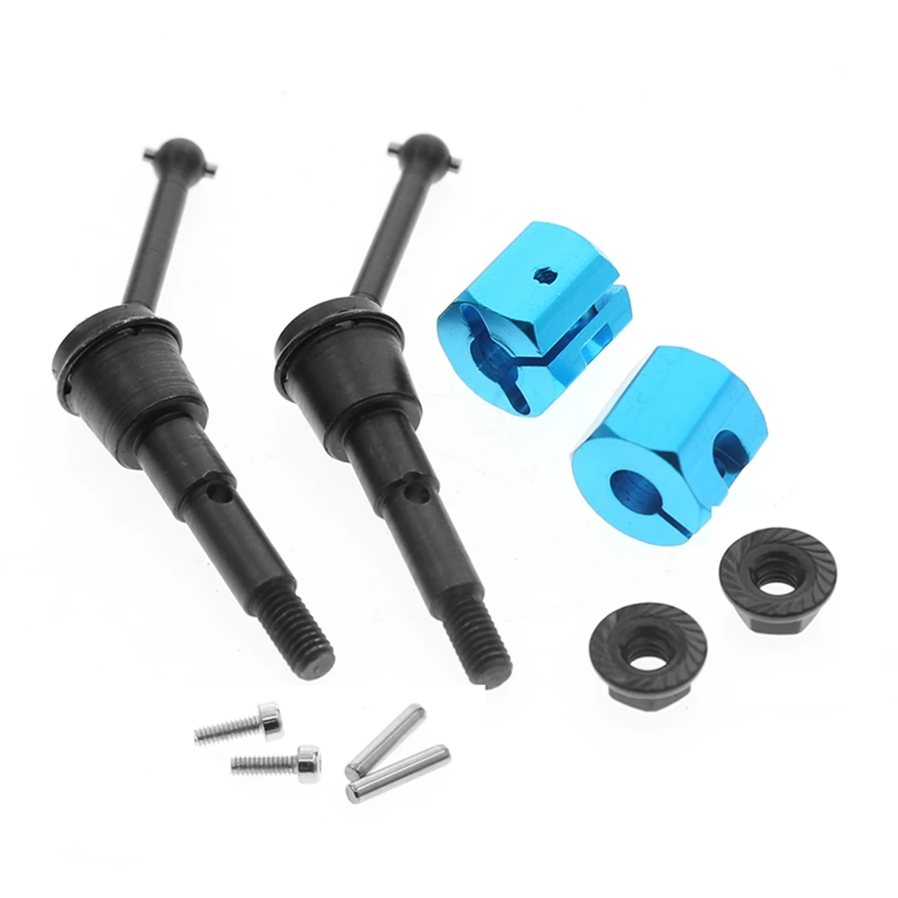 4 Stuks Metalen Aandrijfas CVD en Adapter Moer Set voor Tamiya SW-01 SW01 1/24 4WD Monster Truck RC Auto Upgrade Onderdelen,1