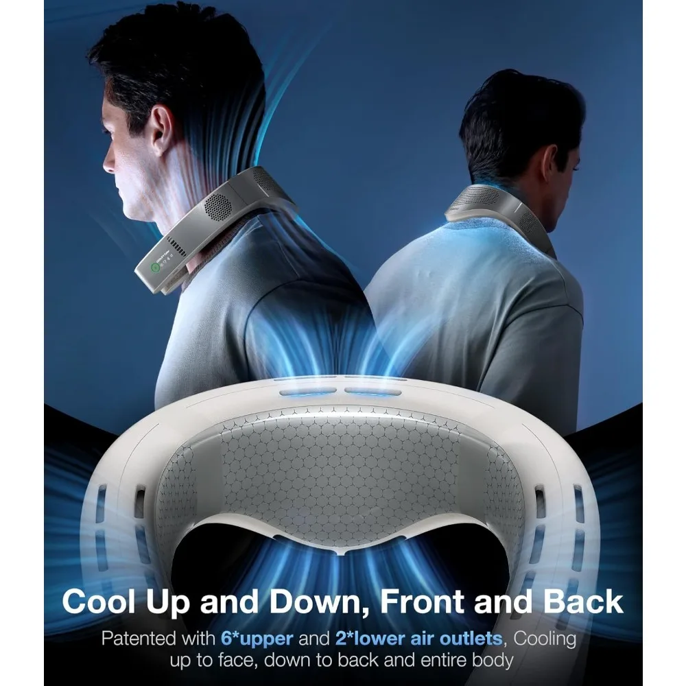 COOLiFY cyber】 2024 aire acondicionado para cuello, ventilador portátil de refrigeración envolvente, recargable con 6000mAh