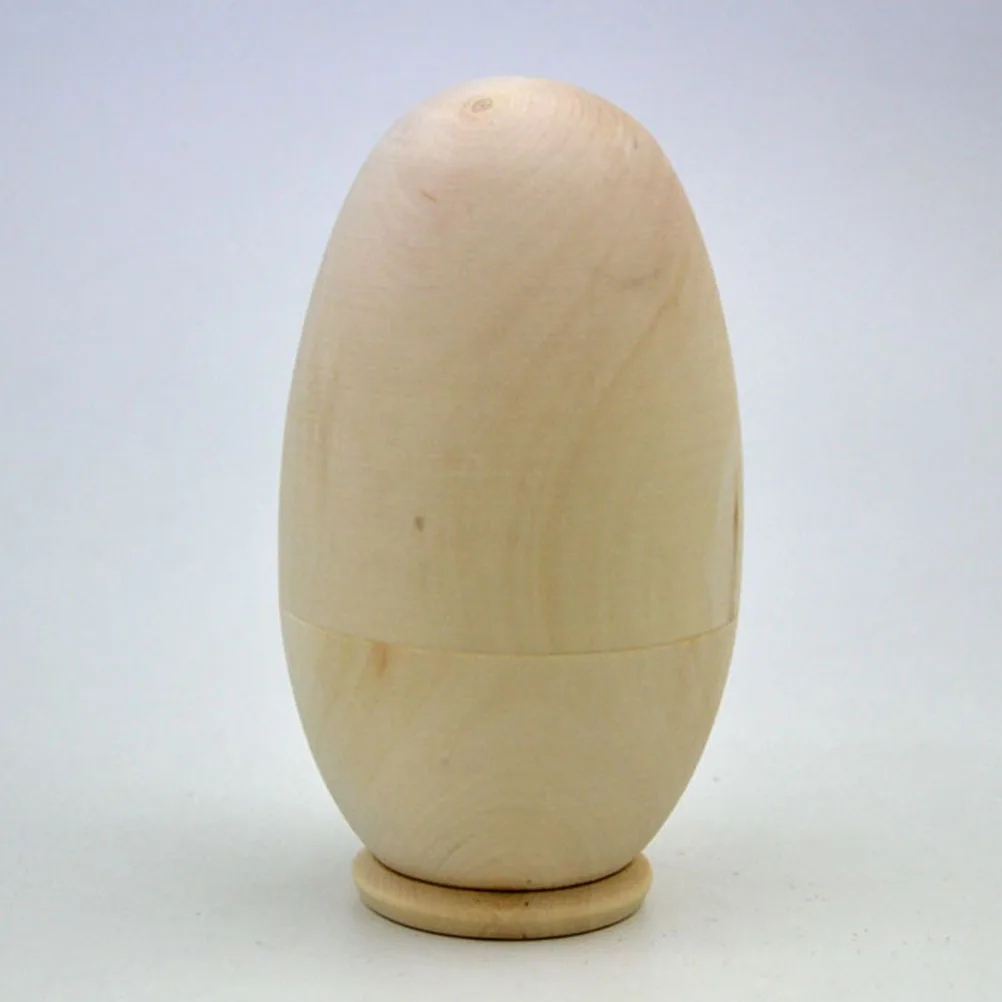 

6pcs Wooden Matryoshka Unpainted Nesting For Diy Craft Art Projects Creative Russian Set Home Decor Kids Adults