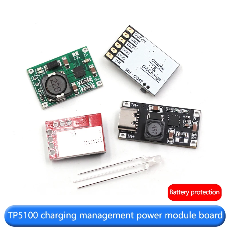 TP5100 충전 관리 전원 모듈 보드, 싱글 및 더블 리튬 배터리 호환, 1A, 2A, 4.2V, 8.4V