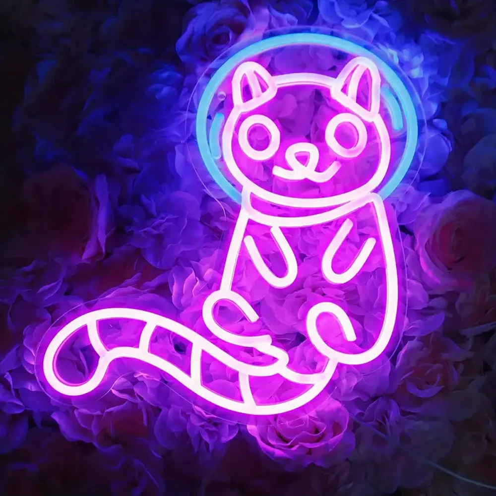 

Cute Cat Astronaut Neon Sign, Cat Led Light, Newborn Wall Room Decor,for Kids Bedroom Wall Decor Wedding Christmas Birthday Gift