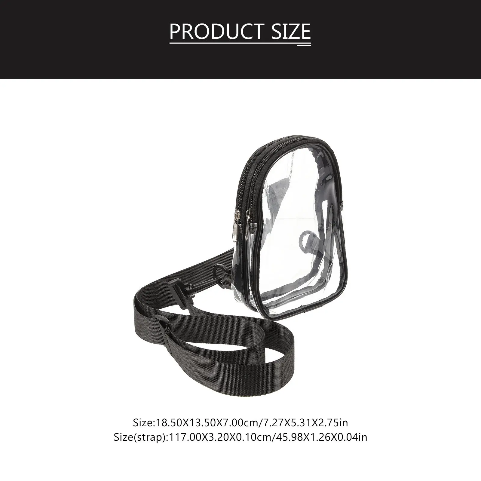 Clear Sling Bag Small Transparent Crossbody Chest Pack Adjustable for Running Travel Sports Stadium