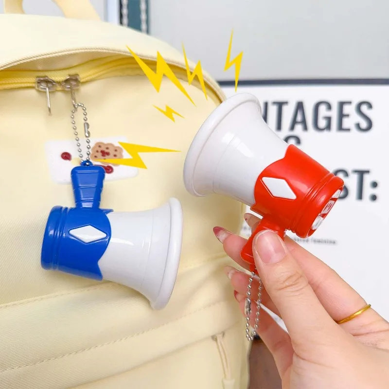 جديد قابل للتسجيل مكبر صوت صغير مكبر الصوت يده مع مفتاح سلسلة لعبة قلادة مكبر الصوت الضغط معلقة حلية Keyrings