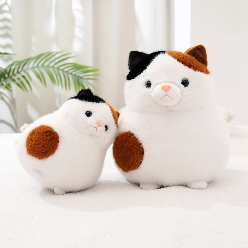 Cute Cat Plush Toy Calico Cat Plush Doll Baby Companion Toys Baby Soothing Toys Soft Stuffed Animal Cat Doll Kids Birthday Gift