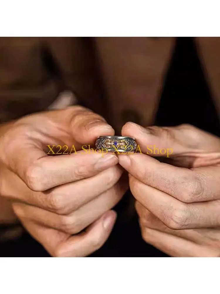 Unique Copper Ring Designed With Sacred Vajra Symbol Finger Accessories for Women Men