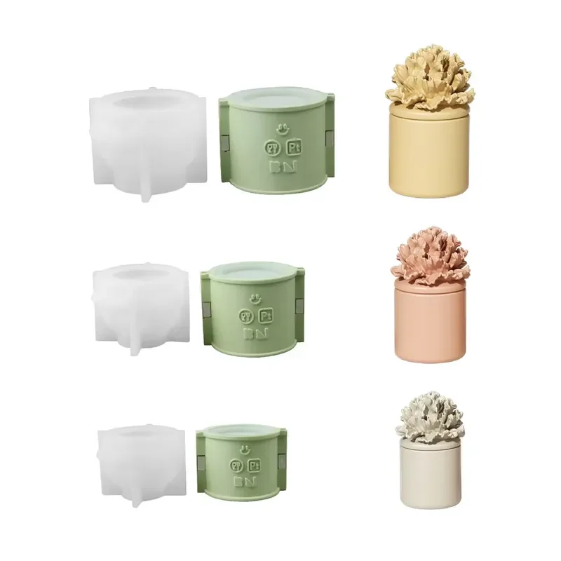 Concrete Silicone Mold for Nicole Carnation Blossom Candle Jar DIY Handmade Flower Molds for Gypsum Cement Jesmonite