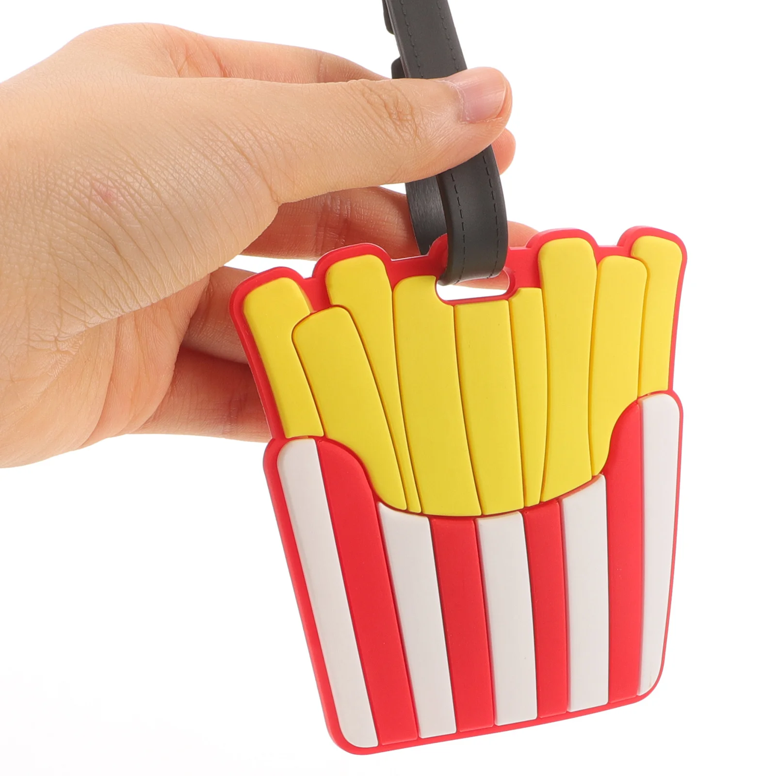 

2Pcs French Fries Luggage Tags Cute Cartoon PVC Durable Travel Suitcase Id Identifiers Women Accessories Luggage Tags