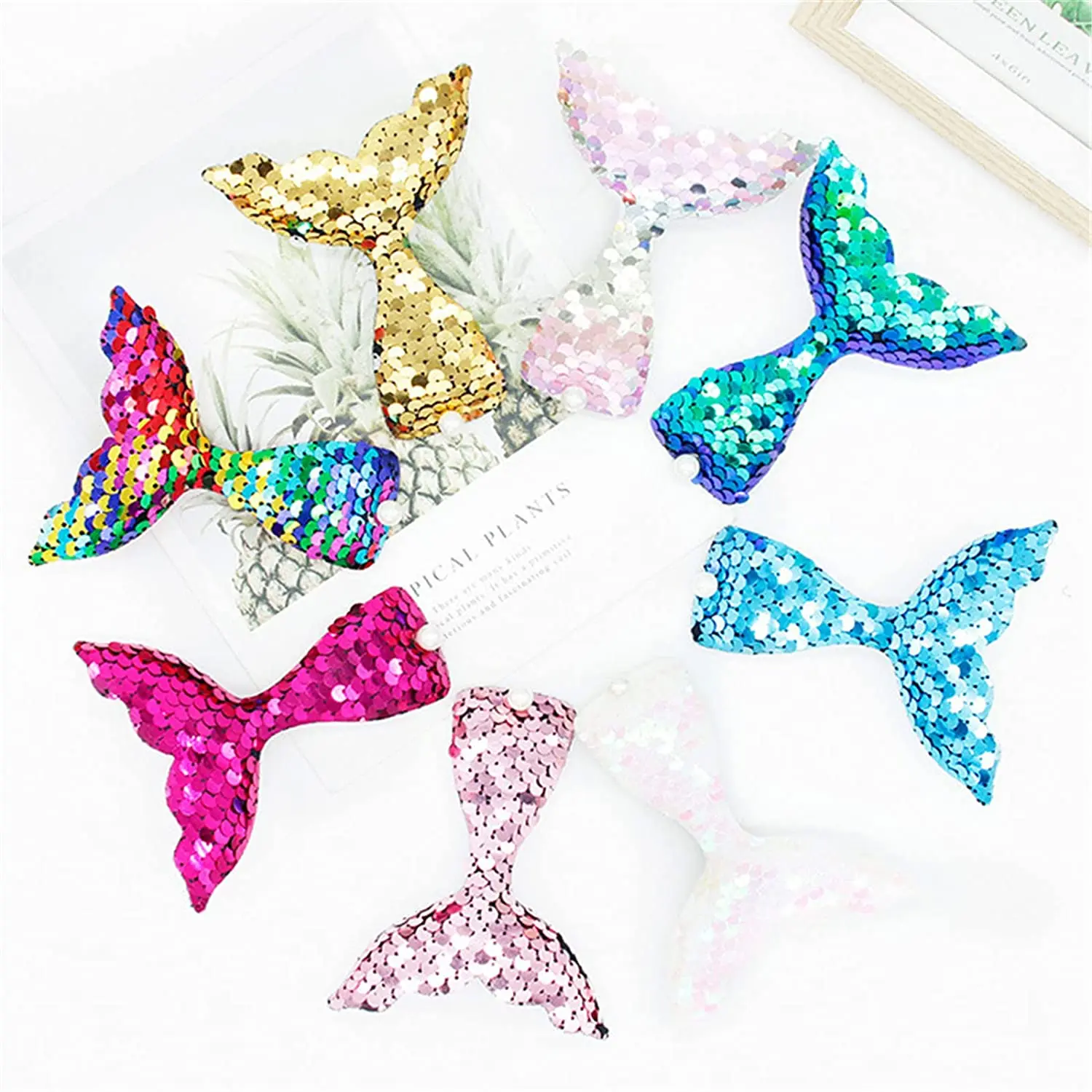 New style hairpin cute children cartoon hairpins for girls mermaid tail flip sequin side duckbill clip hair accessories