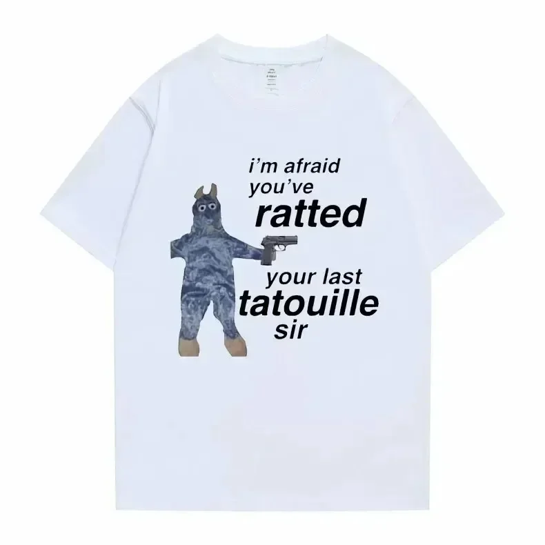 2024 Summer Ratatouille Graphic Print T-shirts Im Afeaid Youve Ratted Your Last Tatouille Funny Mouse Men Women Cute Tshirt