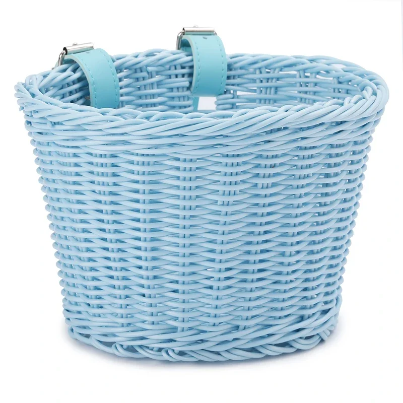 Front Handlebar Bicycle Basket Multifunction Traditional Bicycle Basket Waterproof Hand Woven Bike Basket for Kids Children Bike image 6