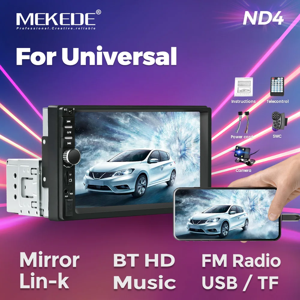 Autoradio 1 din mp5 player für volkswagen nissan hyundai kia toyota multimedia fm aux spielen usb