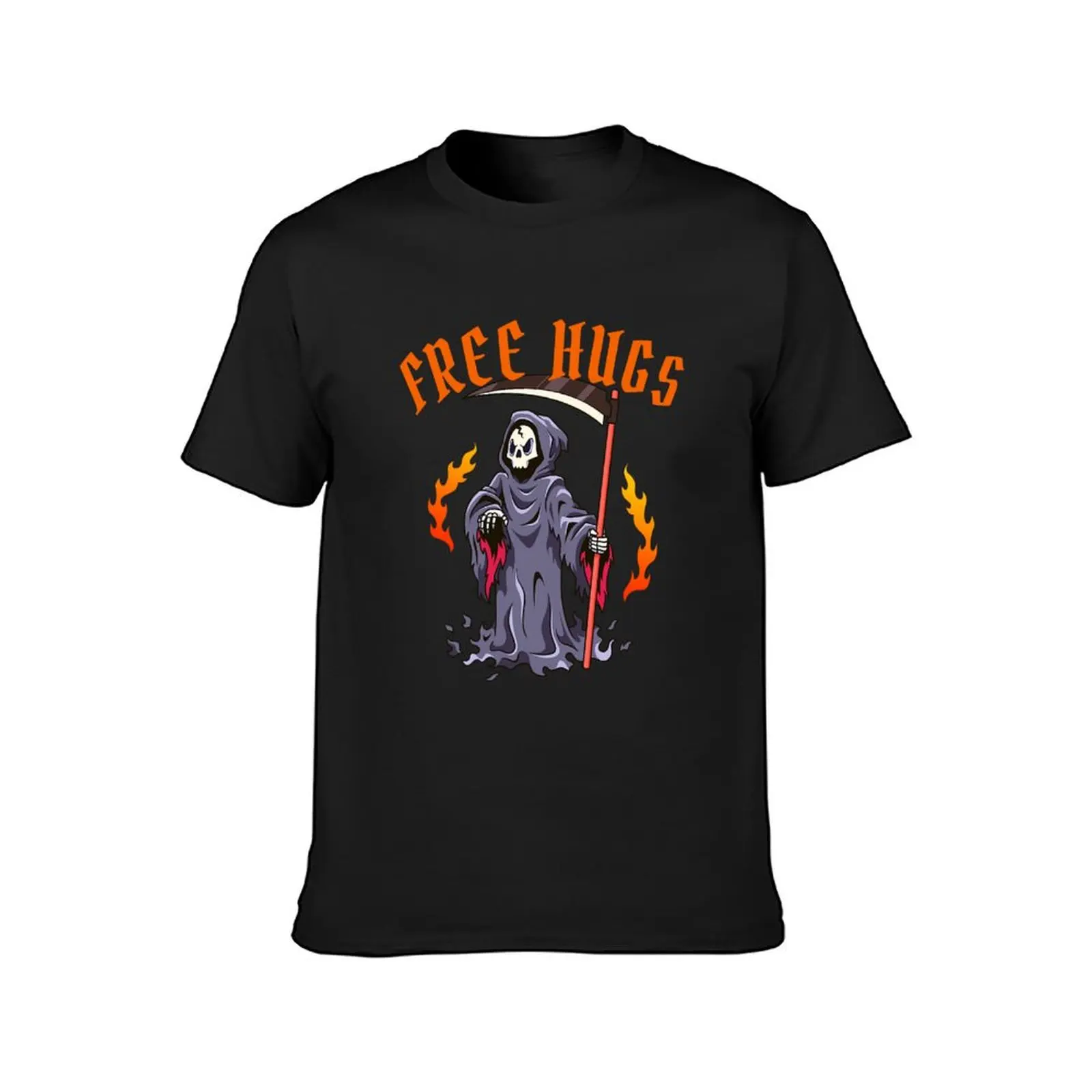 Camiseta Grim Reaper Free Hugs para niños, ropa bonita de Halloween, camisetas negras lisas, nueva edición